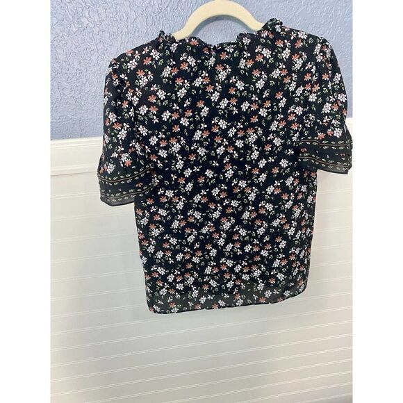 Max Studio Black Floral Dress Blouse - Picture 9 of 9